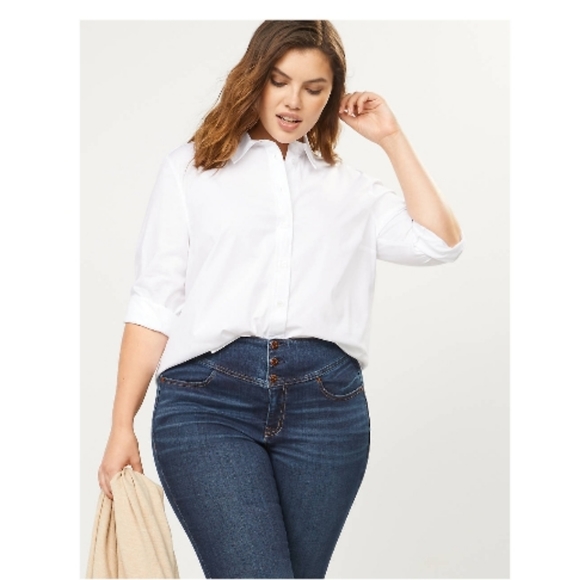 Lane Bryant Tops - Lane Bryant Tan Button down with pockets size 20